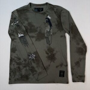 Roark‎ Run Amok Mathis T-Shirt Men's S Green Tie Dye Graphic Print RK318